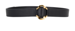 Loro Piana Belt, Leather, Black, MII, 80 CM, 3*