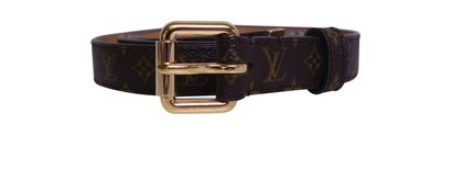 Louis Vuitton Monogram Slim Belt 110/44, &pound;250, Accessories, Brown, Coated Canvas, Front view