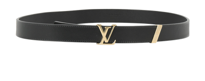 Louis Vuitton Thin Logo Belt, &pound;190, Accessories, Black, Leather, Front view