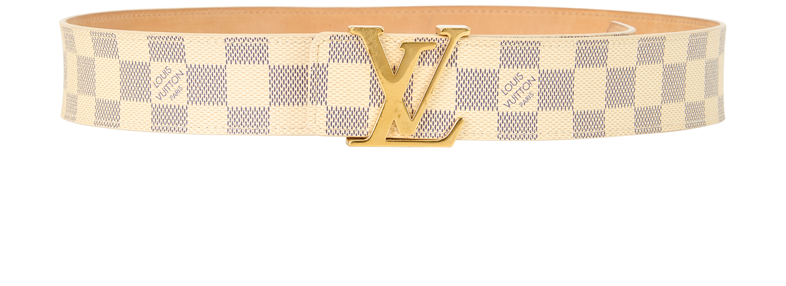Louis Vuitton Cream and Gold Belt Accessory Louis Vuitton Pre-Loved LV Initials belt for Women - Cream  main image 2
