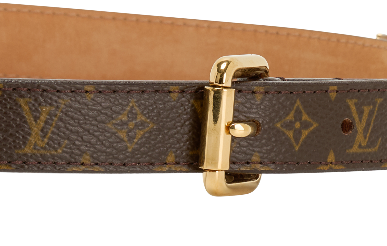 Louis Vuitton Square Buckle Thin Belt, &pound;220, Accessories, Brown, Canvas, Other view