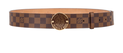 Louis Vuitton Trunk Plaque Belt, Canvas, Damier Ebene, DB