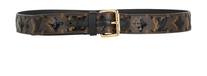 Louis Vuitton Sequin Belt, £290, Accessories, Black/Brown, Canvas, Front view