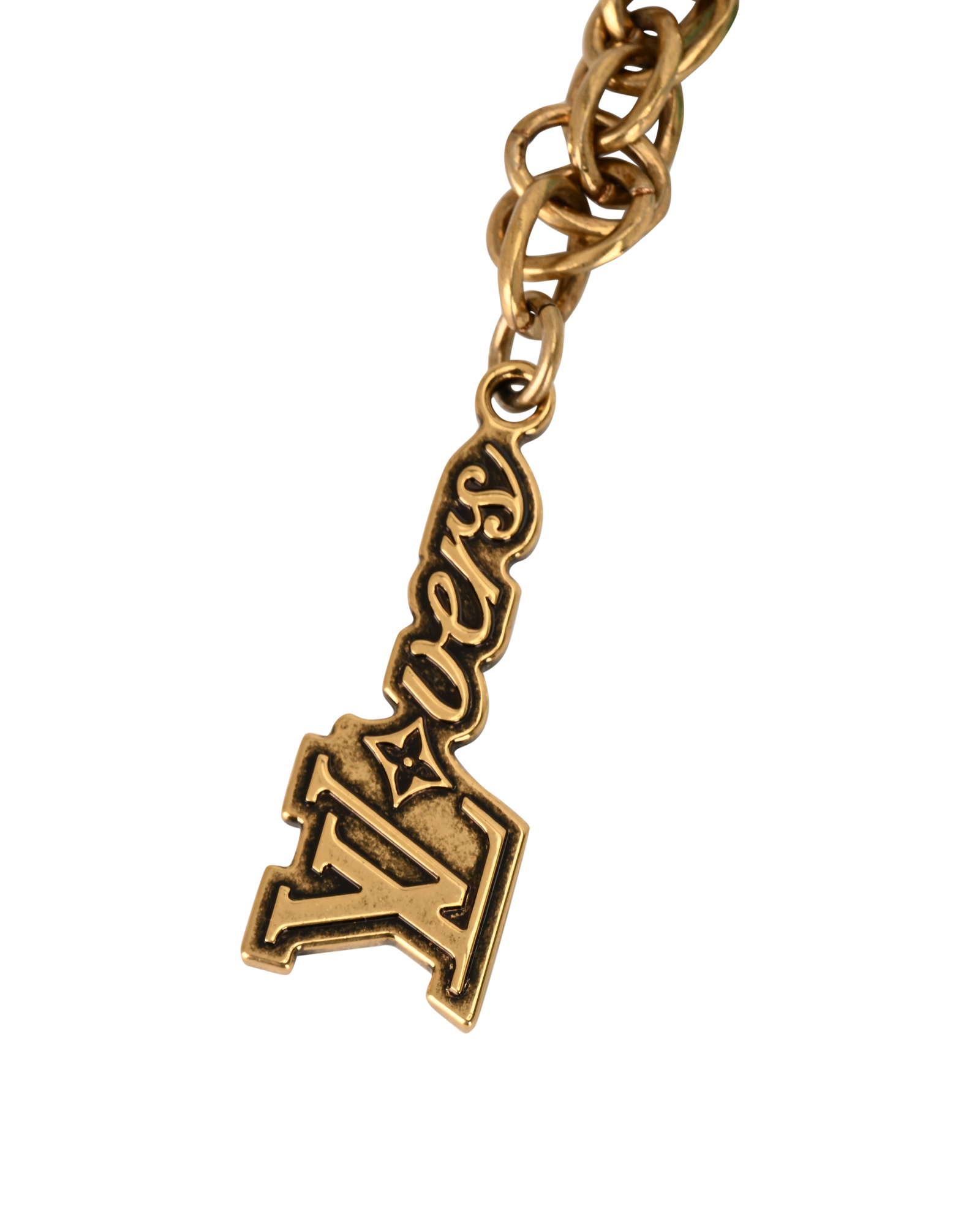 Louis Vuitton Mini Chain Belt, &pound;375, Accessories, Blue/Gold/White, Brass/Faux Pearl, Other view