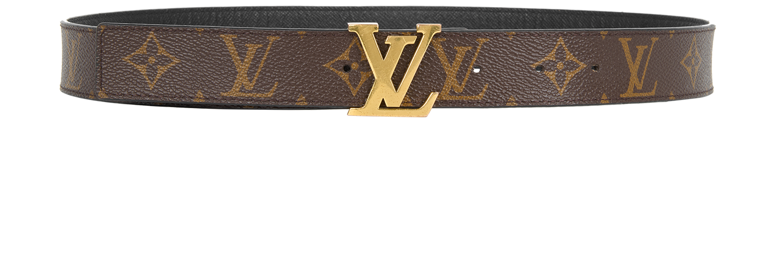 LOUIS VUITTON Initiales Brown Monogram Red Leather 30mm Reversible Belt Louis Vuitton Red/ Monogram LV Initiales 30mm Reversible  main image 4