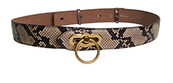 Mulberry 90cm Belt, Snakeskin, Brown/Cream, 3