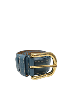 Prada Buckle Belt, Leather, Blue, 30-75, DB, 1C4527, 2* (10)
