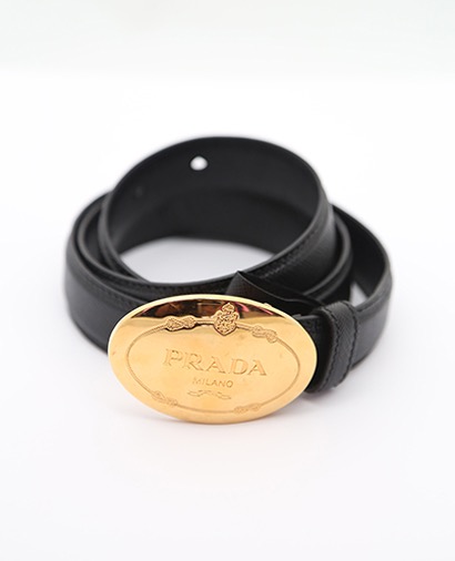 Prada Gold Plaque Belt, front view