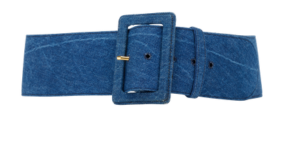 Prada Wide Belt, &pound;90, Accessories, Blue, Denim, Front view
