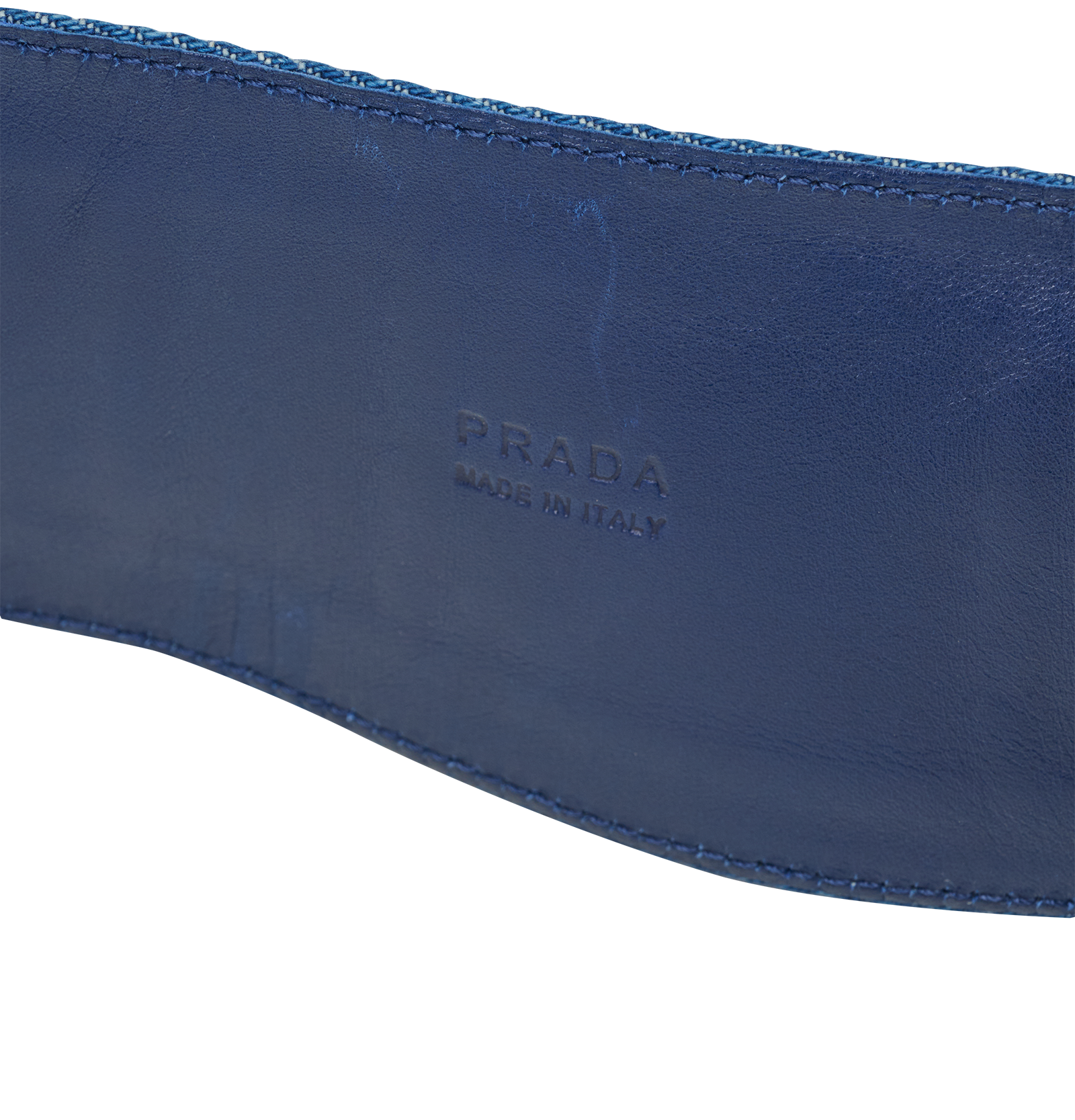 Prada Wide Belt, &pound;90, Accessories, Blue, Denim, Other view