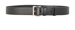 Prada Square Buckle Belt, Leather, Black, 90cm, MII, DB, 3*
