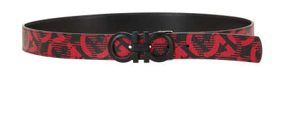 Salvatore Ferragamo Reversible Adjustable Gancini Belt, &pound;110, Accessories, Black/Red, Leather, Front view