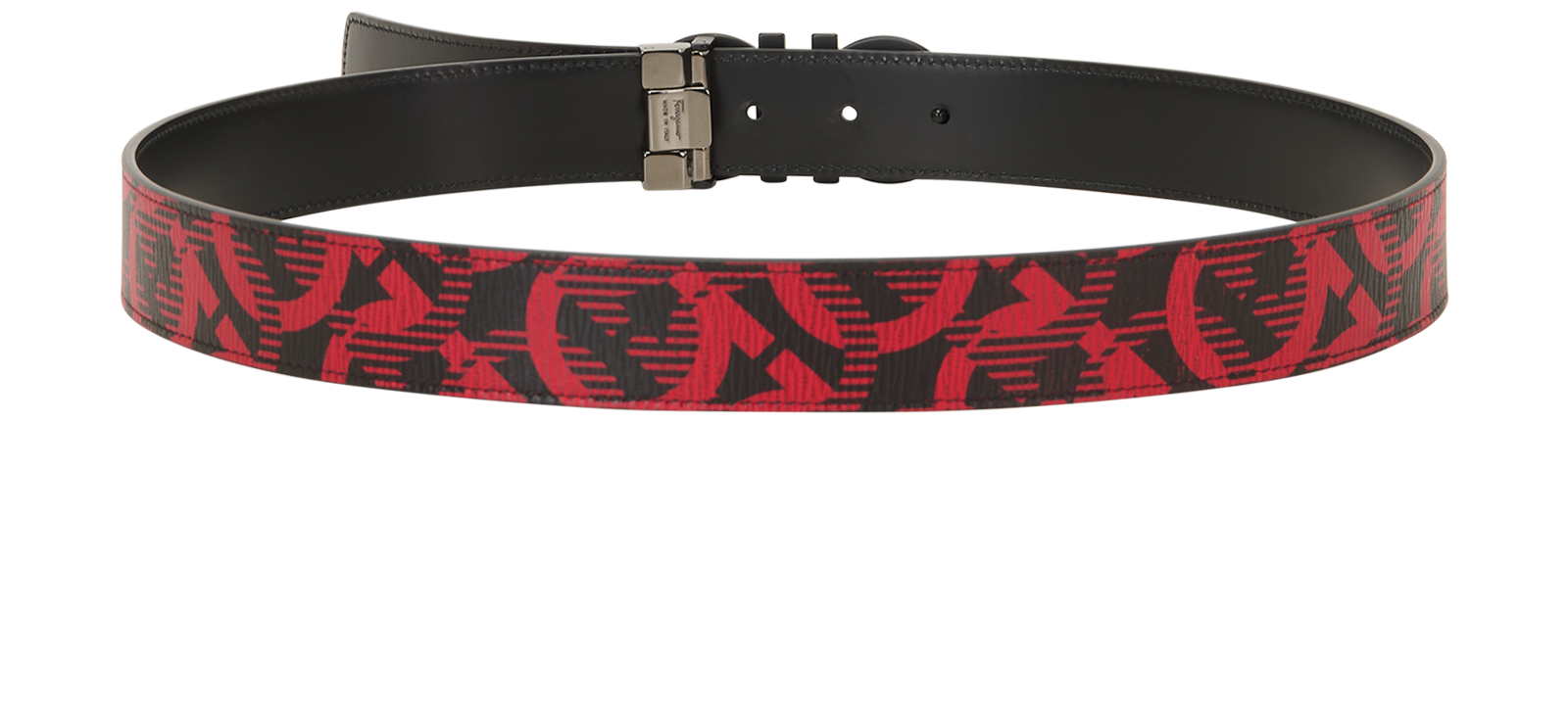 Salvatore Ferragamo Reversible Adjustable Gancini Belt, &pound;110, Accessories, Black/Red, Leather, Back view