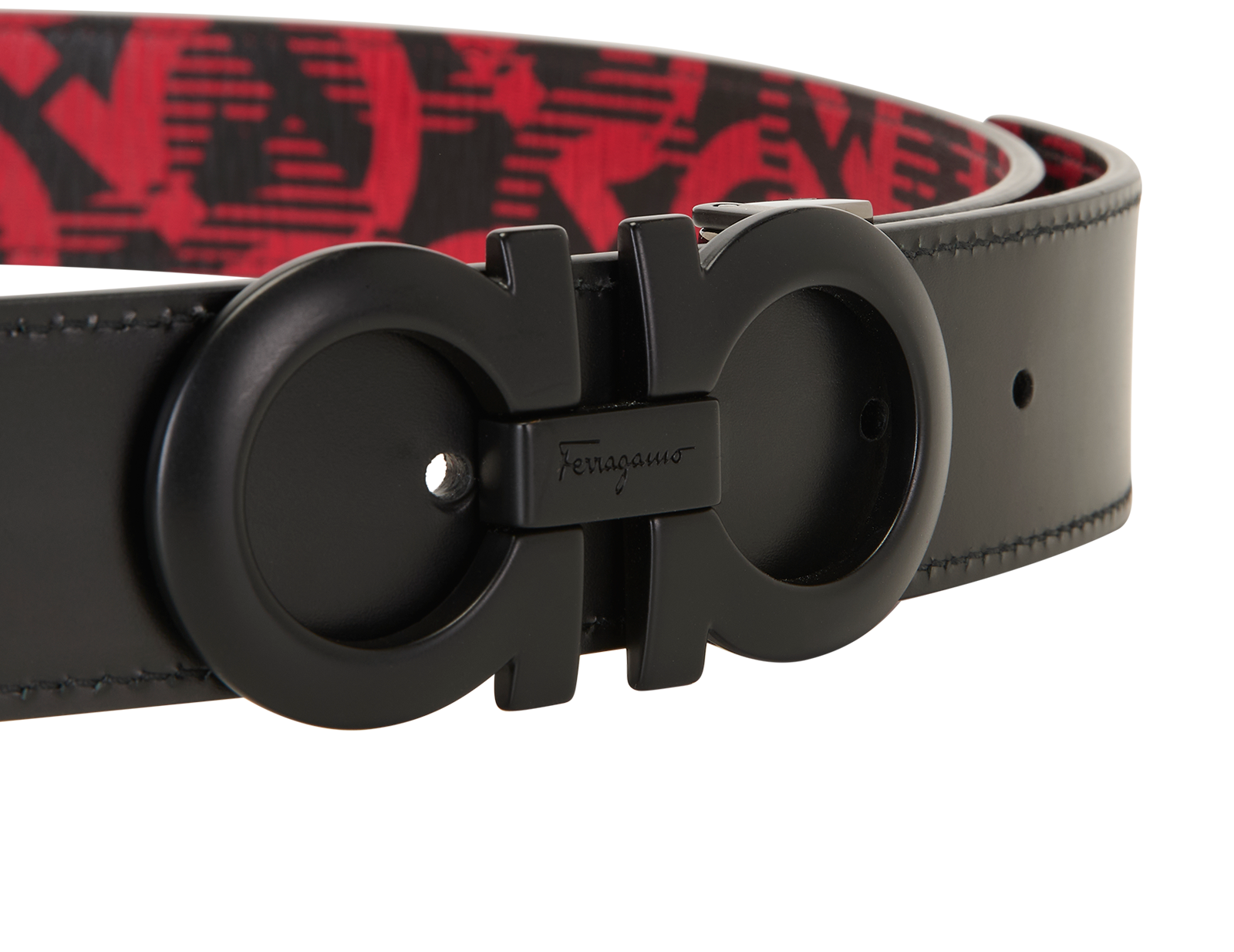 Salvatore Ferragamo Reversible Adjustable Gancini Belt, &pound;110, Accessories, Black/Red, Leather, Other view