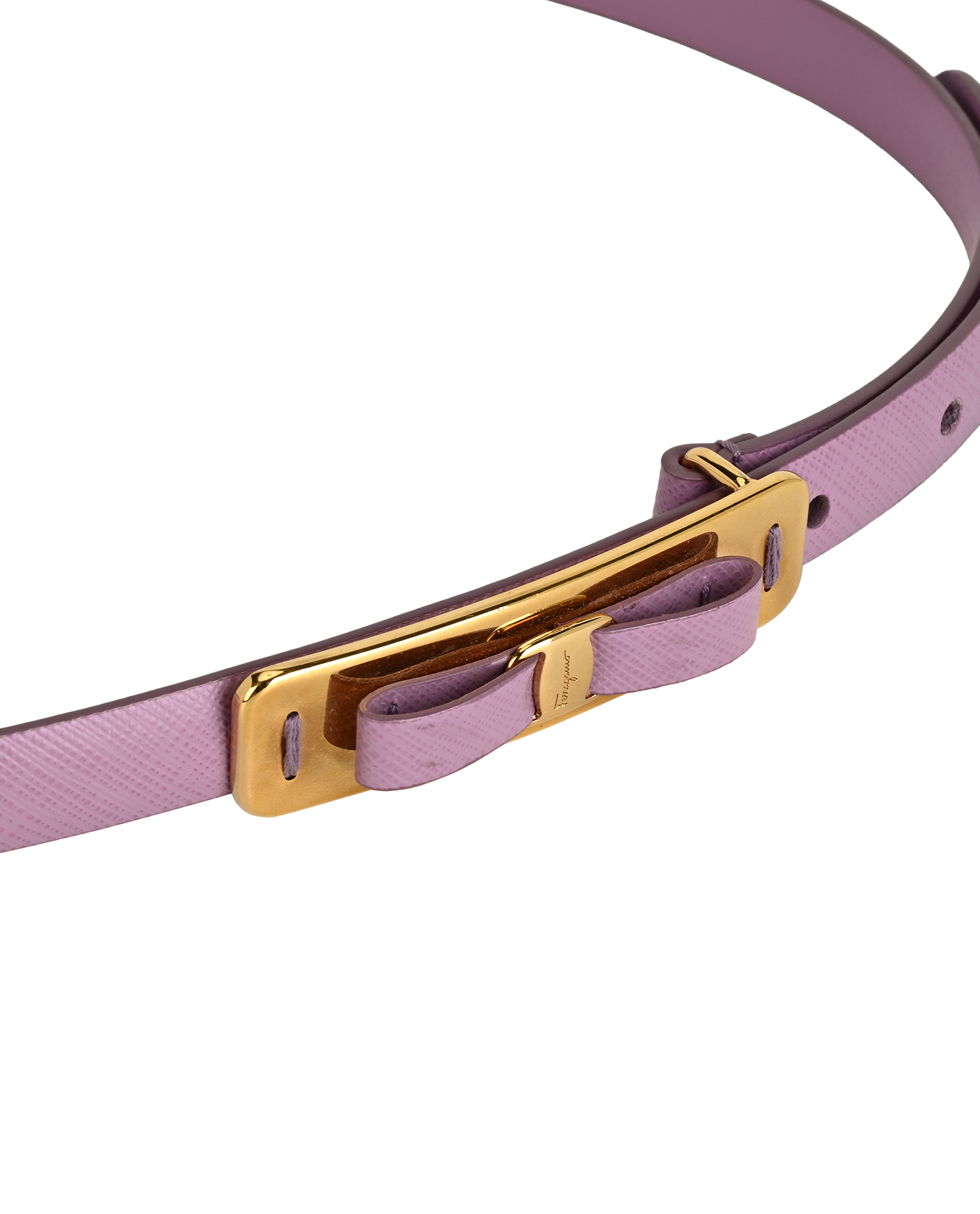 Salvatore Ferragamo Bow Belt, &pound;120, Accessories, Purple, Leather, Other view