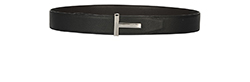 Tom Ford T Belt, Leather, Black/Gold, 95/38, DB,B, 2