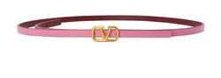 Valentino Slim Leather V Belt, Leather, Pink, 70cm, DB, 4*