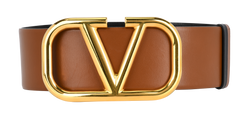 Valentino Reversible VLogo Belt, Leather, Brown/Black, 75cm, MII, DB, 2*
