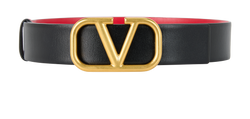 Valentino Reversible Belt, Leather, Red/Black, MII, Sz75, B/DB, 3*