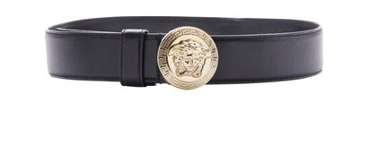 Versace Medusa Belt, &pound;220, Accessories, Black, Leather, Front view