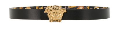 Versace Medusa Belt, &pound;120, Accessories, Black/Yellow, Leather, Front view