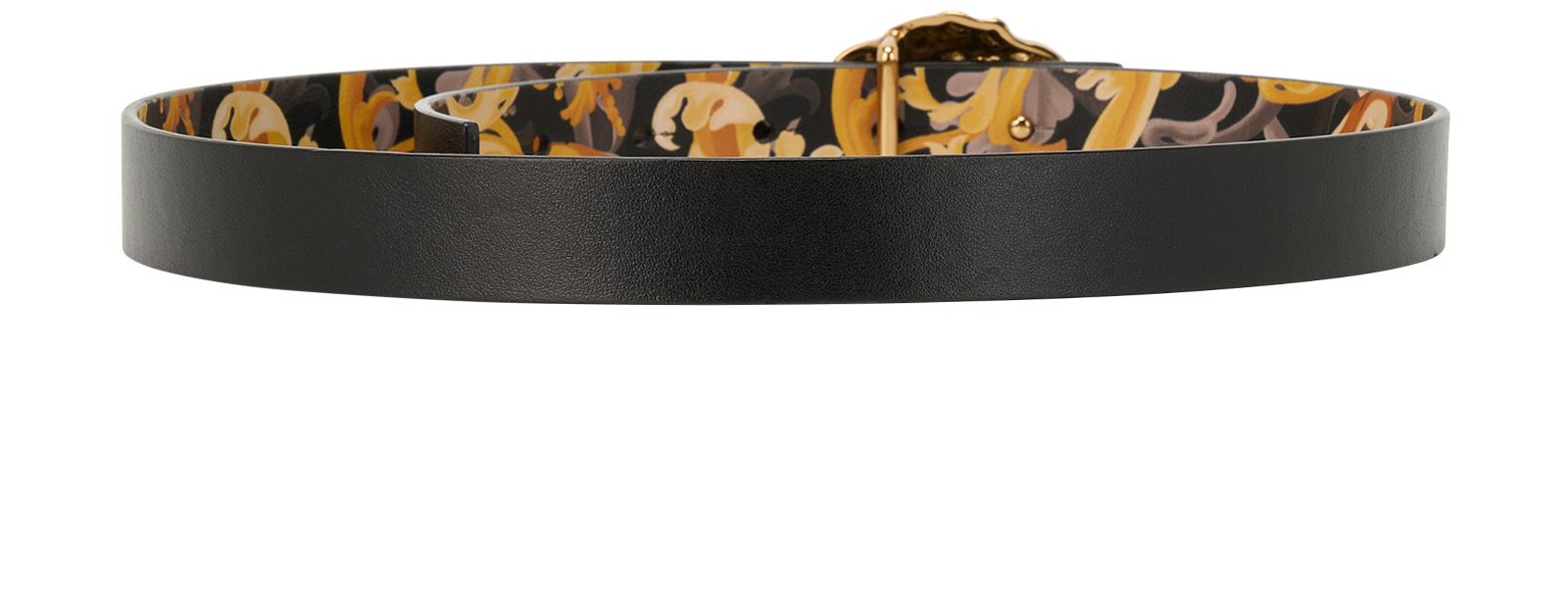 Versace Medusa Belt, &pound;120, Accessories, Black/Yellow, Leather, Back view