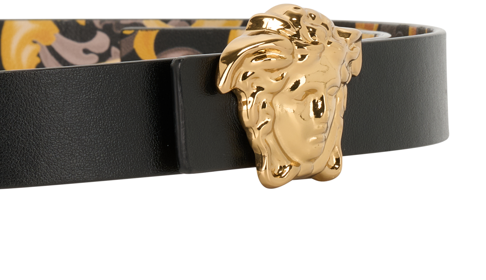 Versace Medusa Belt, &pound;120, Accessories, Black/Yellow, Leather, Other view