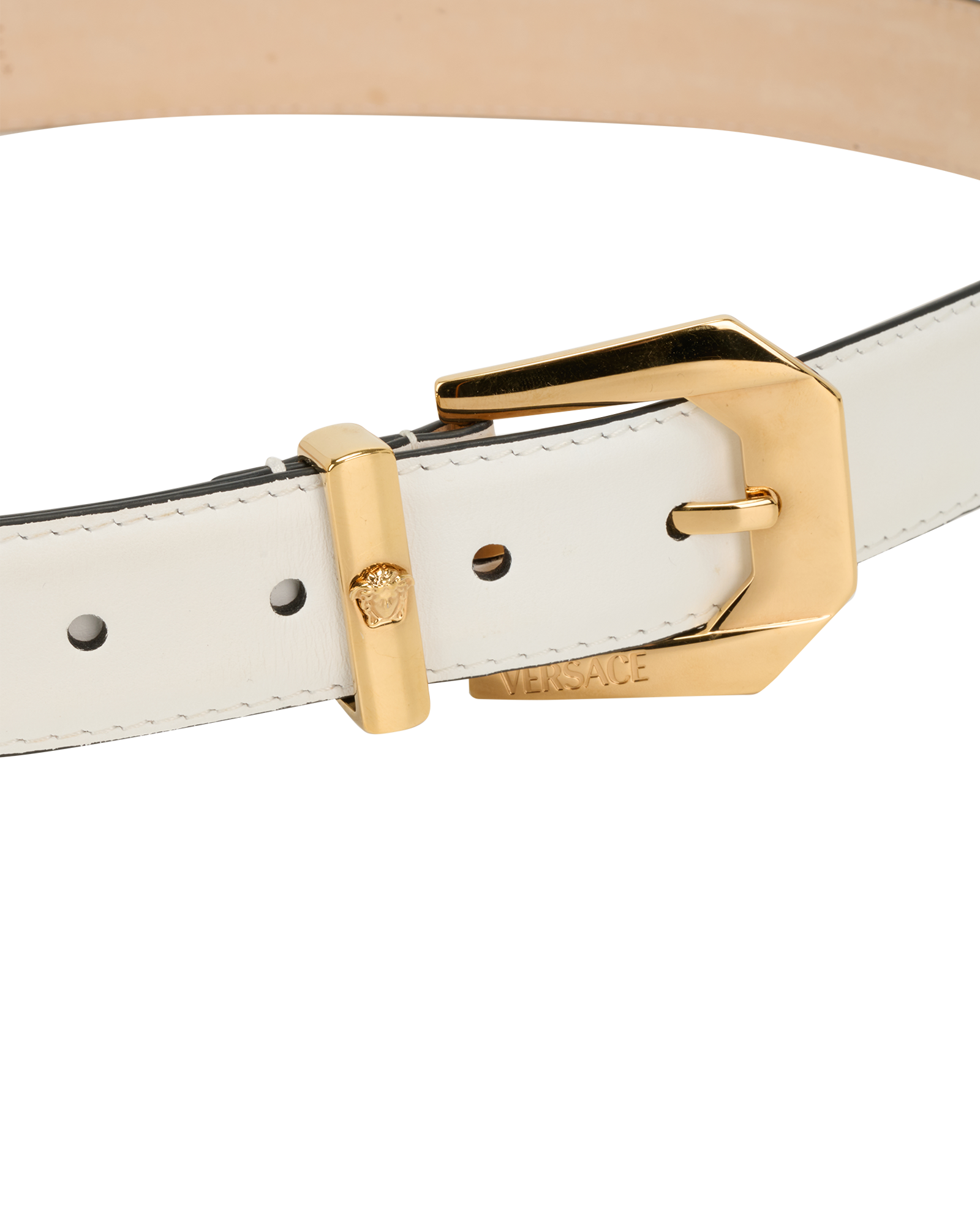 Versace Medusa Belt, &pound;120, Accessories, White, Leather, Other view