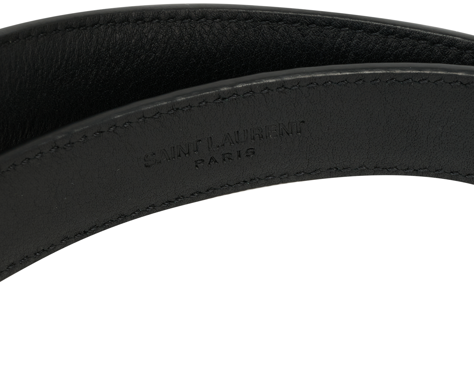 Saint Laurent Cassandre Croc-Embossed Belt, &pound;275, Accessories, Black, Leather, Other view