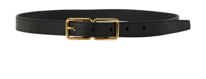 Saint Laurent Thin Belt, &pound;195, Accessories, Black, Leather, Front view