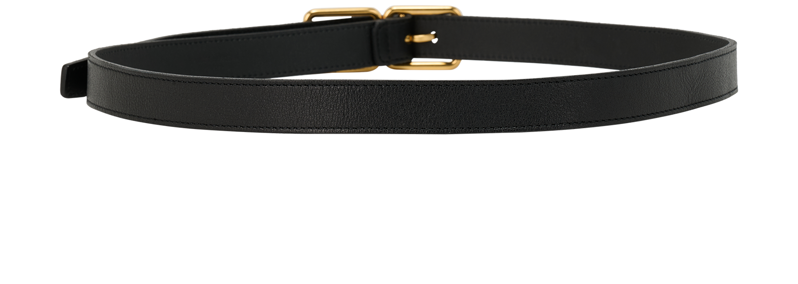 Saint Laurent Thin Belt, &pound;195, Accessories, Black, Leather, Back view