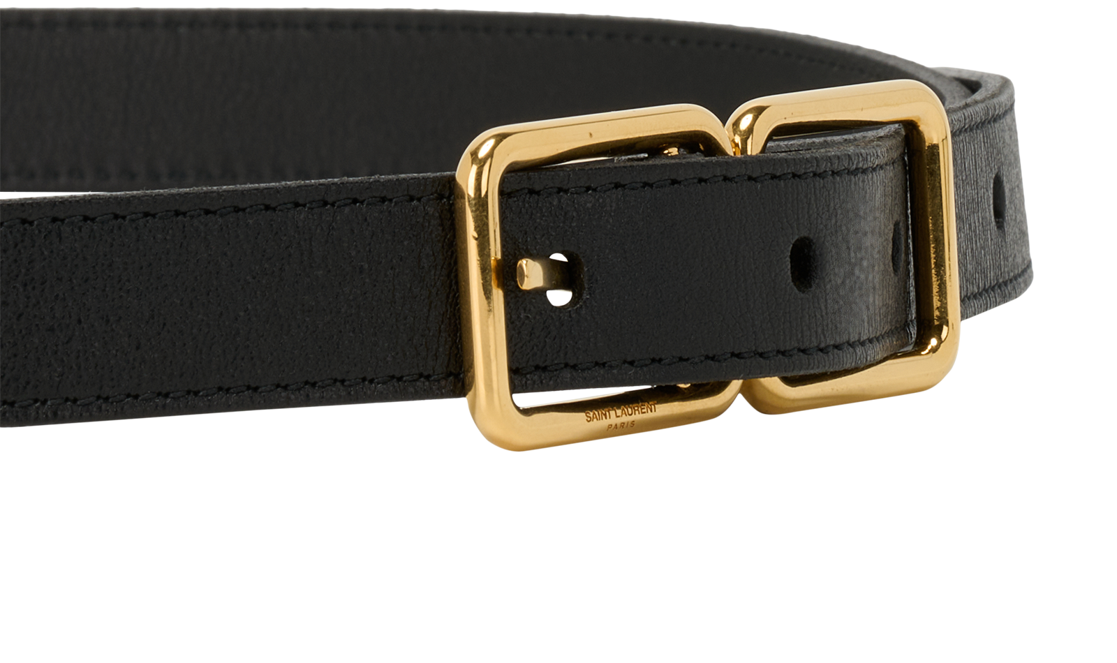 Saint Laurent Thin Belt, &pound;195, Accessories, Black, Leather, Other view