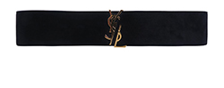 YSL Logo Waist Belt, Suede, Black, 0617, 85cm, 3