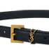 Saint Laurent Logo Slim Belt, &pound;220, Accessories, Black, Leather, Other view