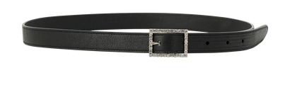 Saint Laurent Embellished Buckle Belt, &pound;170, Accessories, Black, Leather, Front view