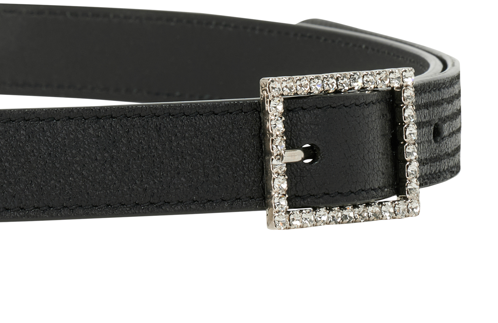 Saint Laurent Embellished Buckle Belt, &pound;170, Accessories, Black, Leather, Other view