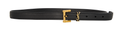 Saint Laurent Belt, Leather, Black, 0523, Sz 85, DB, 3*
