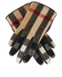 Burberry Check Gloves, £230, Accessories, Beige/Black, Leather/Wool, Other view