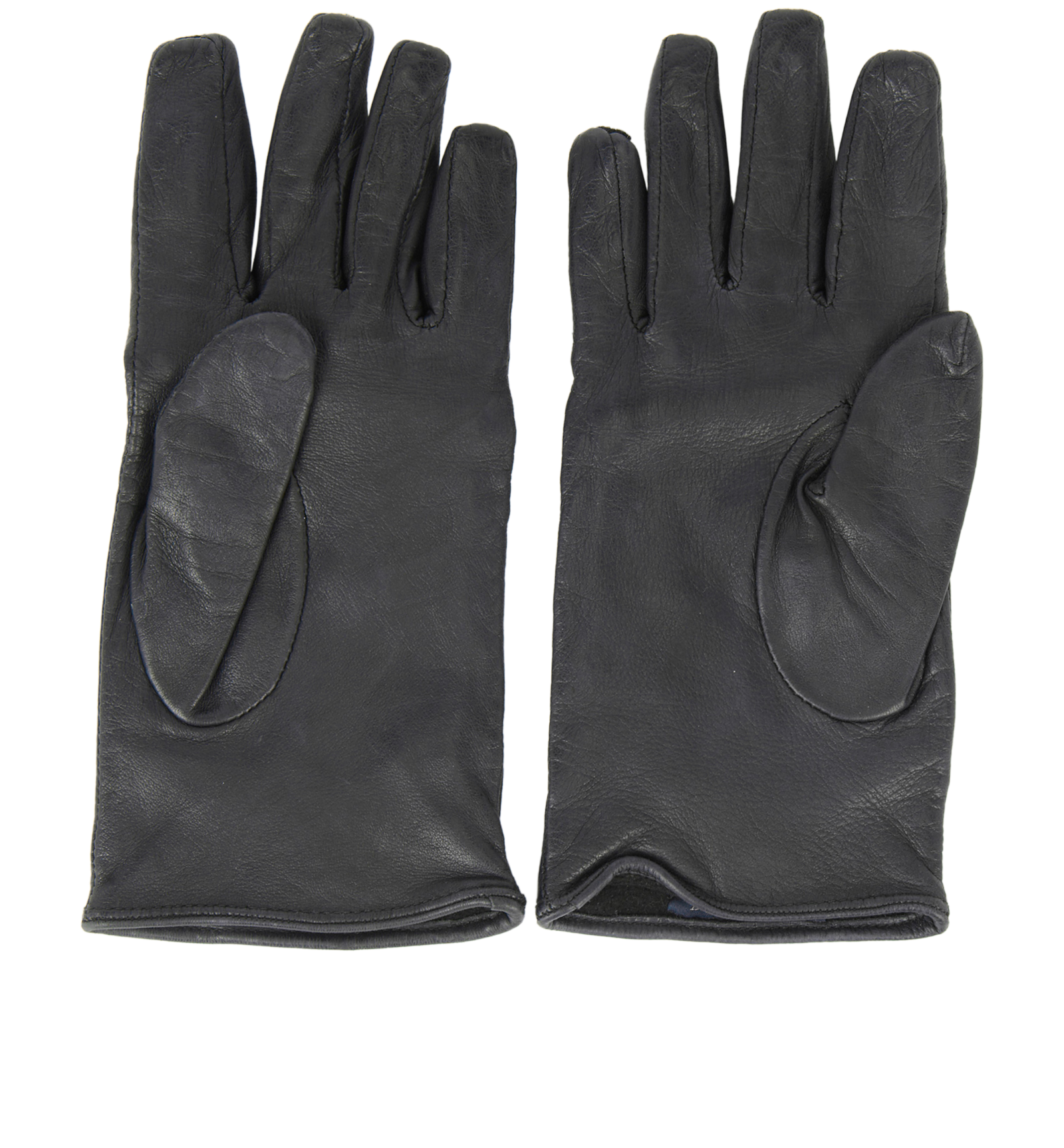 Burberry Plaid Pattern Gloves, &pound;60, Accessories, Black, Leather/Wool, Back view