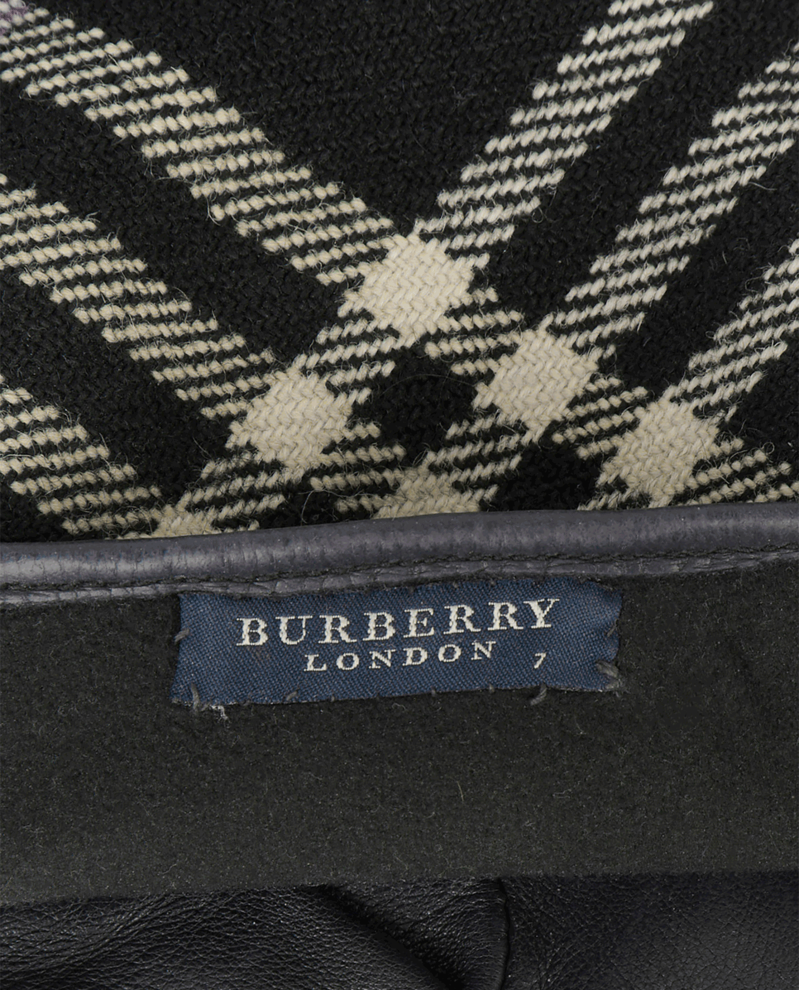 Burberry Plaid Pattern Gloves, &pound;60, Accessories, Black, Leather/Wool, Other view