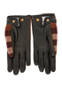 Burberry Check Gloves, £230, Accessories, Black/Brown, Leather/Wool, Back view