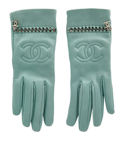 Chain Chain Gloves, Leather, Green, B, 3*