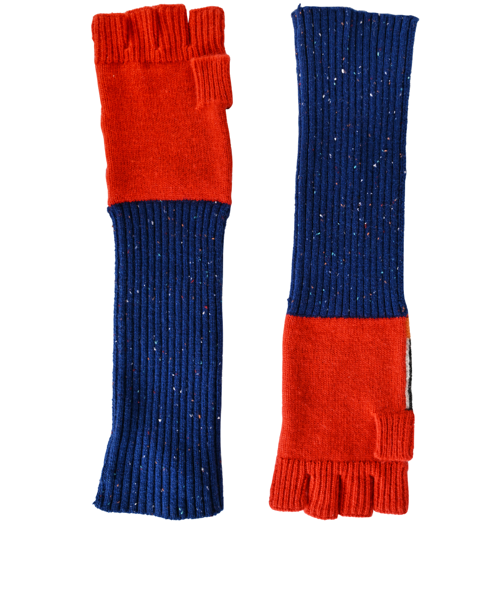 Burberry Fingerless Gloves, &pound;110, Accessories, Blue/Red/White, Cashmere, Back view