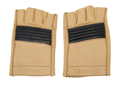 Chanel Fingerless Gloves, &pound;320, Accessories, Black, Lambskin Leather, Front view