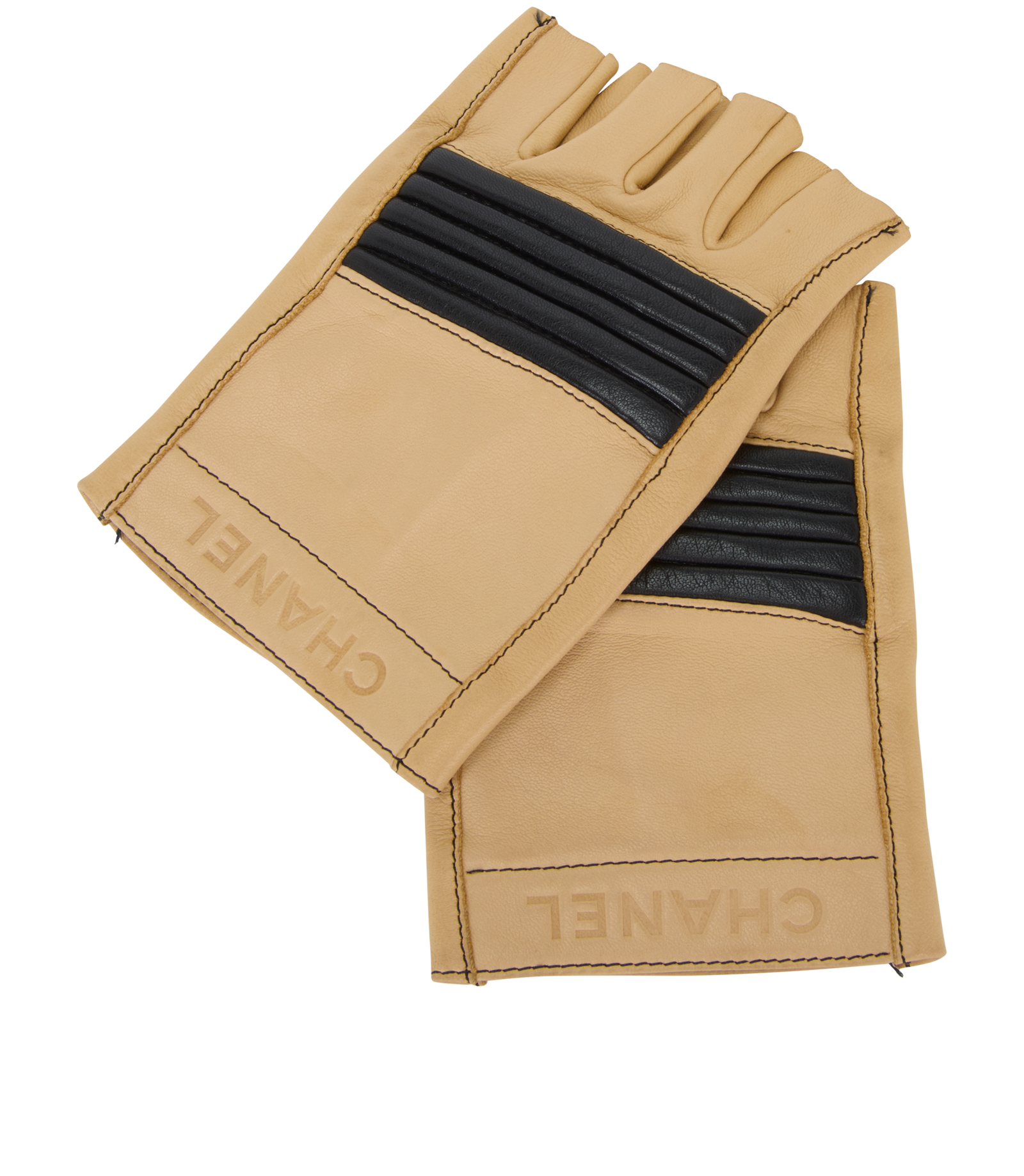 Chanel Fingerless Gloves, &pound;320, Accessories, Black, Lambskin Leather, Other view