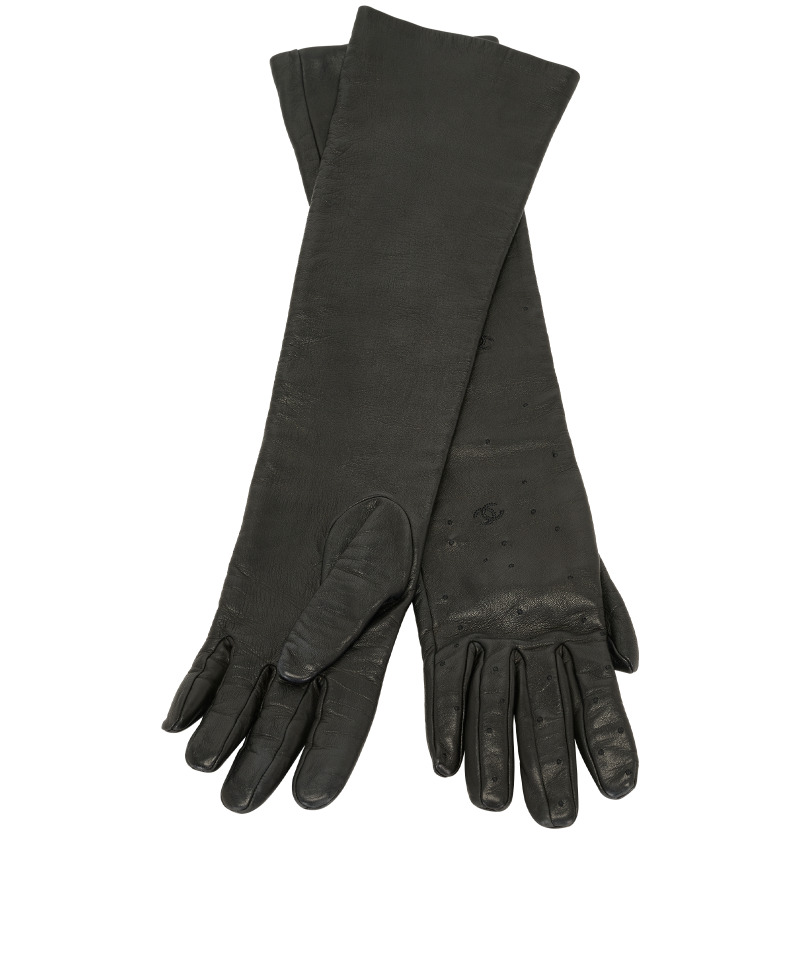 Chanel CC & Dotted Long Gloves, &pound;295, Accessories, Black, Lambskin Leather, Other view