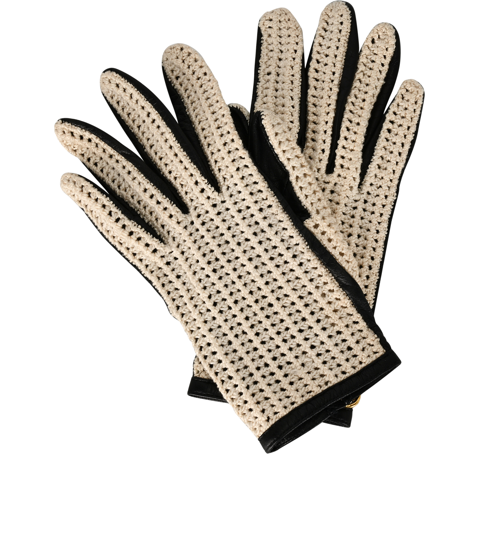 Chanel Crochet Gloves, &pound;350, Accessories, Black/White, Fabric, Other view