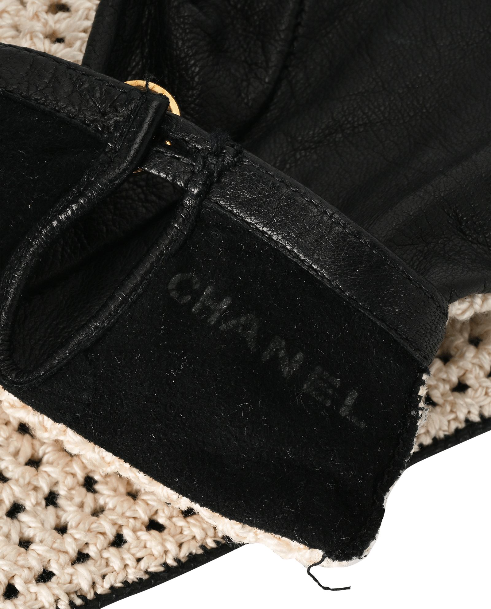 Chanel Crochet Gloves, &pound;350, Accessories, Black/White, Fabric, Other view