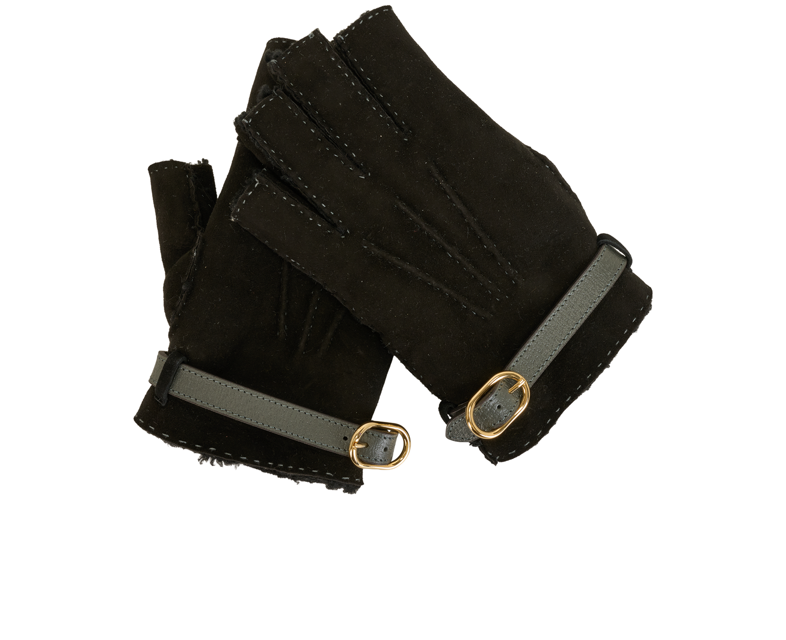 Gucci Belted Mittens, &pound;140, Accessories, Black, Shearling, Other view