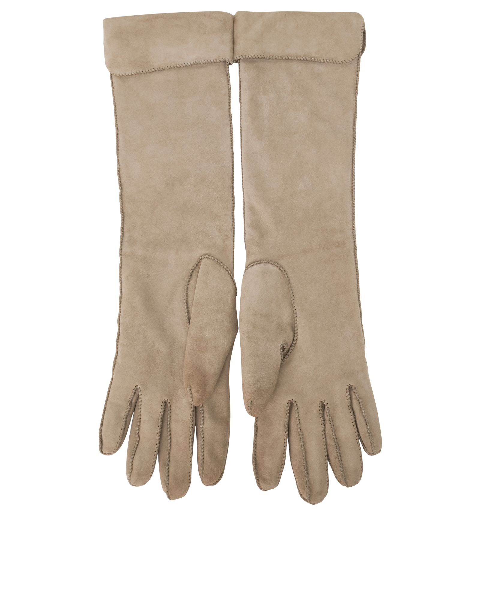 Loro Piana Logo Plate Long Gloves, &pound;150, Accessories, Grey, Back view